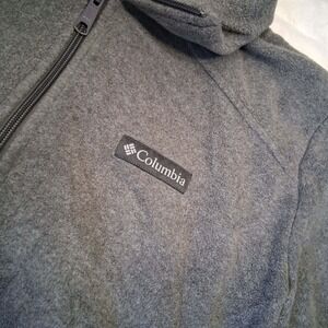 Columbia Mens Full Zip Fleece Jacket Charcoal Gray Outdoor Hiking Coat L